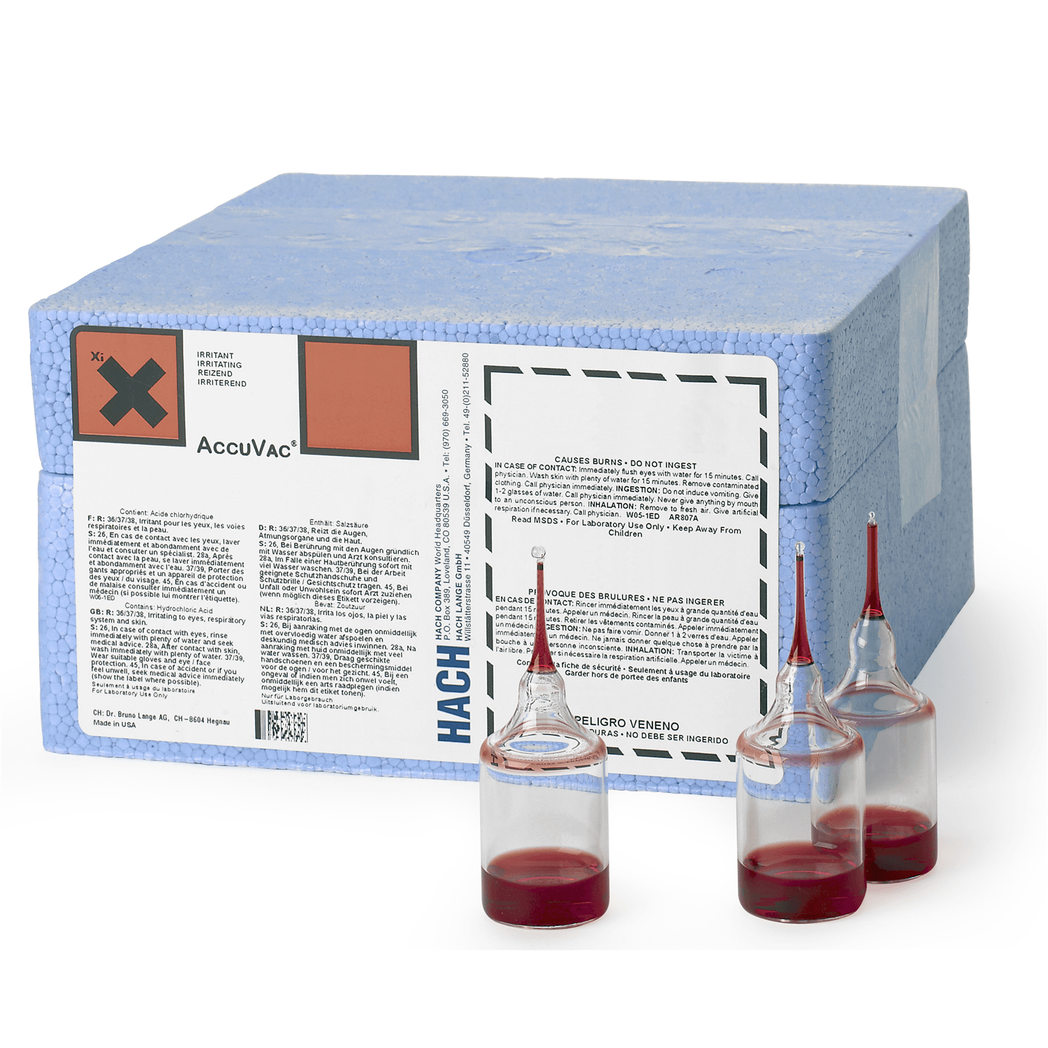 Hach SPADNS 2 (Arsenic-free) Fluoride Reagent AccuVac® Ampules, pk/25, 2527025 Hach SPADNS 2 (Arsenic-free) Fluoride Reagent AccuVac® Ampules, pk/25, 2527025