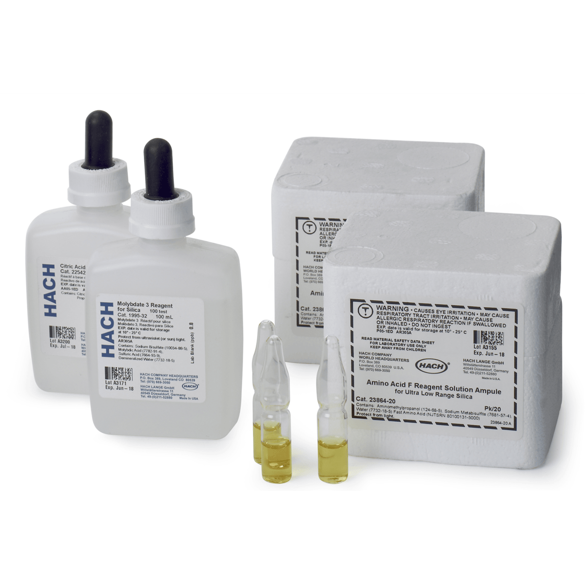 Hach Silica Reagent Set, Ultra Low Range, 40 tests, 2581400