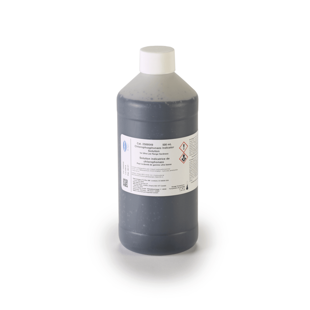 Hach Chlorophosphonazo Indicator Solution for ULR Hardness, 500 mL, 2589549