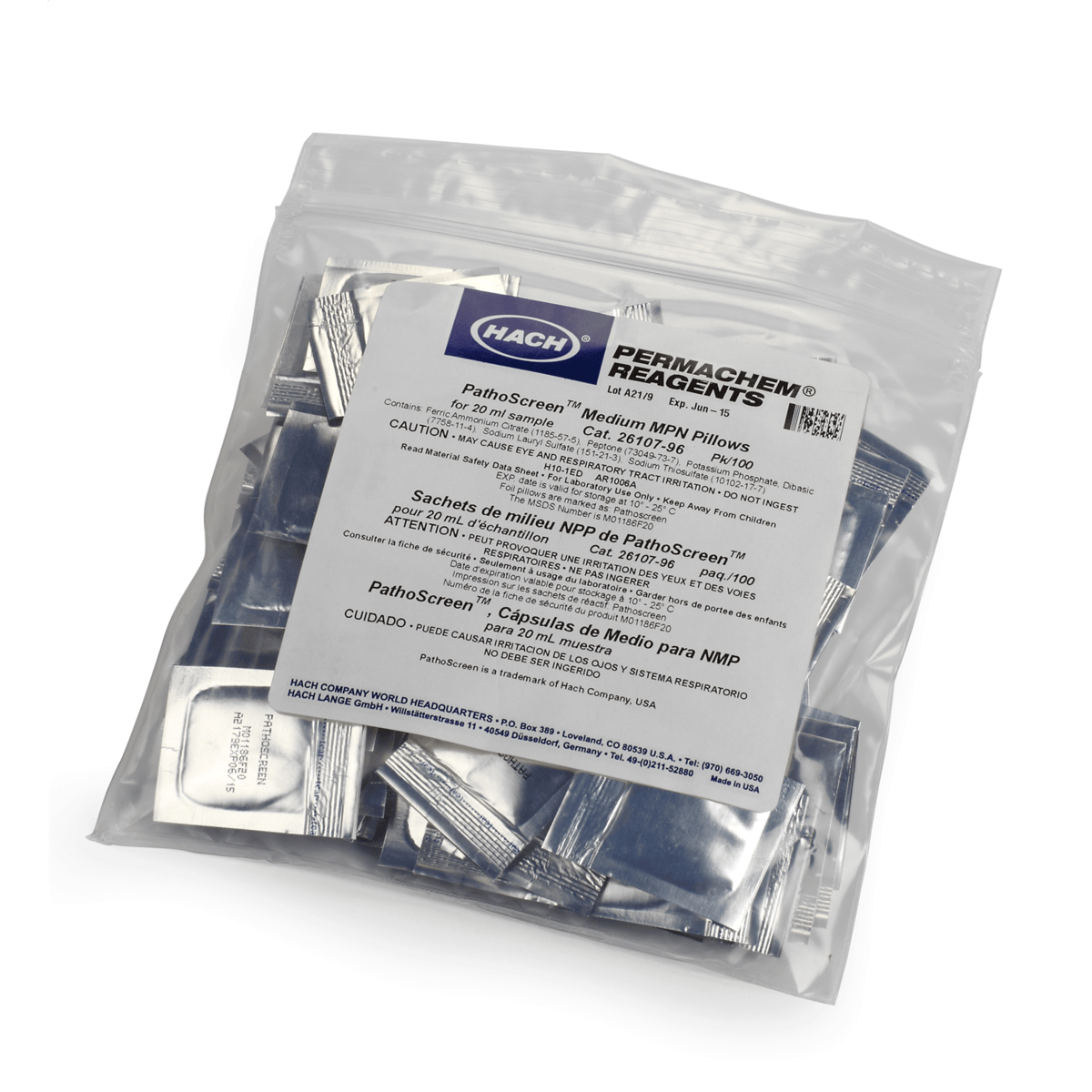 Hach Pathoscreen PP, 20ml, 100/pk, 2610796