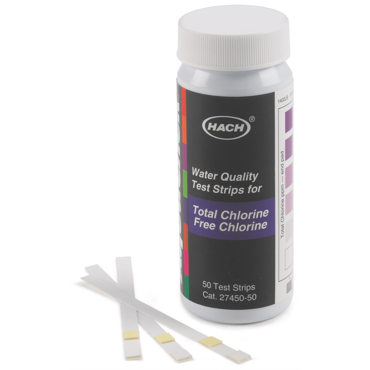 Hach Free & Total Chlorine Test Strips, 0-10 mg/L, 2745050