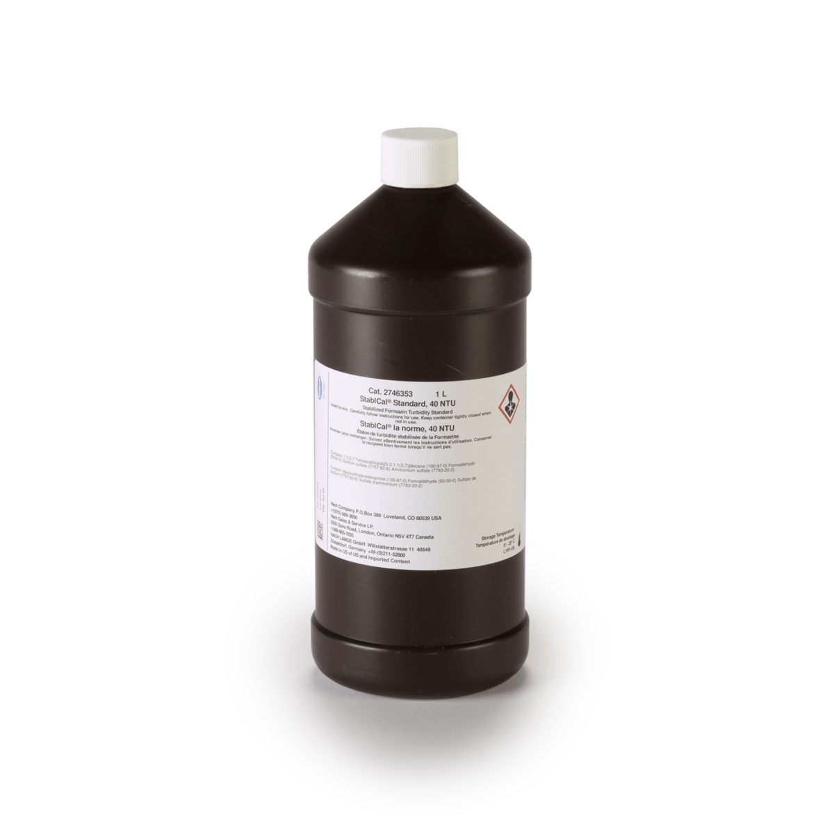 Hach Stablcal®, Turbidity Standard, 40.0 NTU, Bottle/1000 mL, 2746353