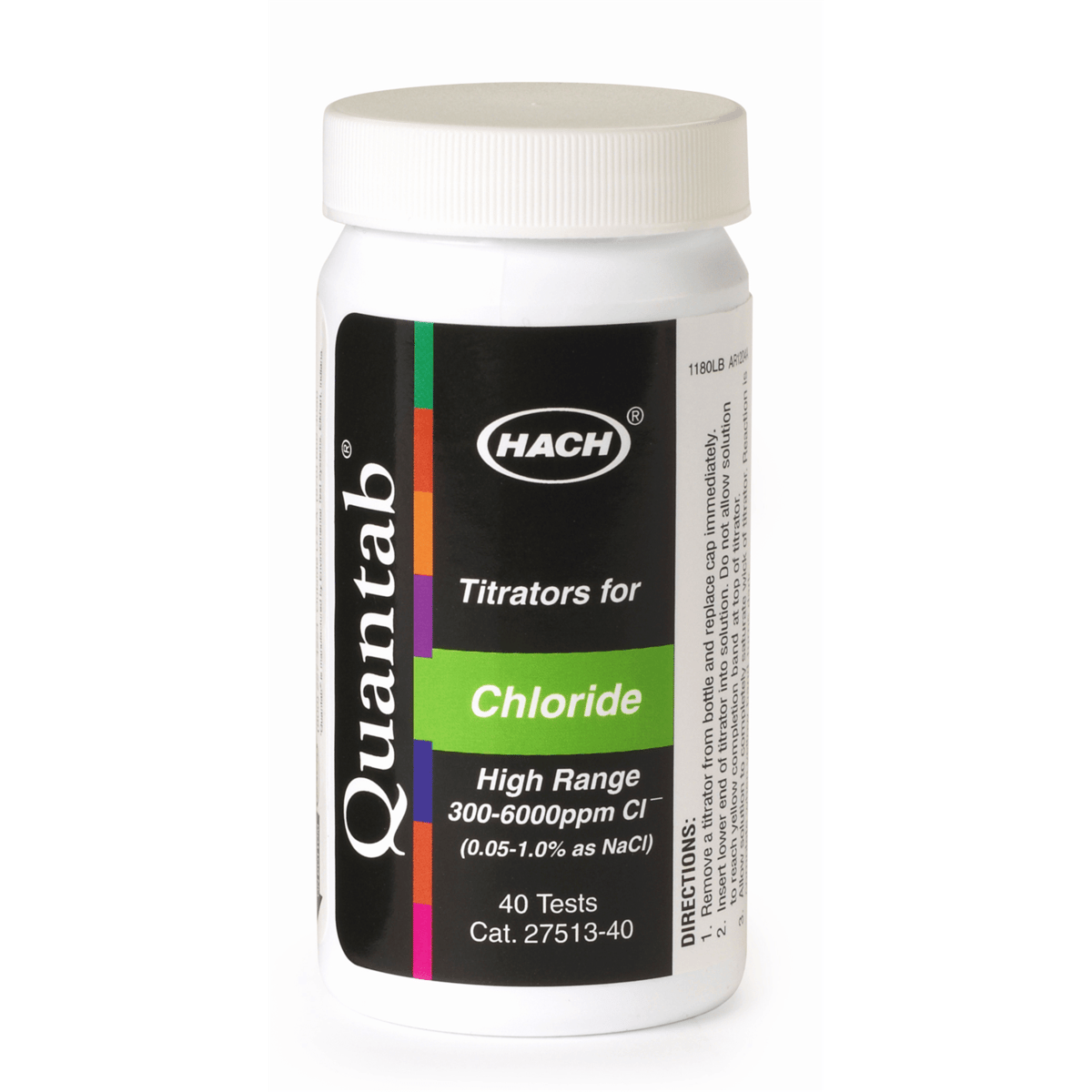 Hach Chloride QuanTab® Test Strips, 300-6000 mg/L, 2751340