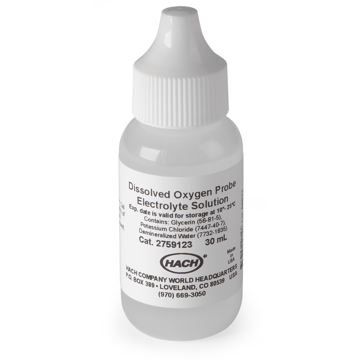 Hach Filling Solution, Internal, Polarographic DO, 30 mL, 2759123