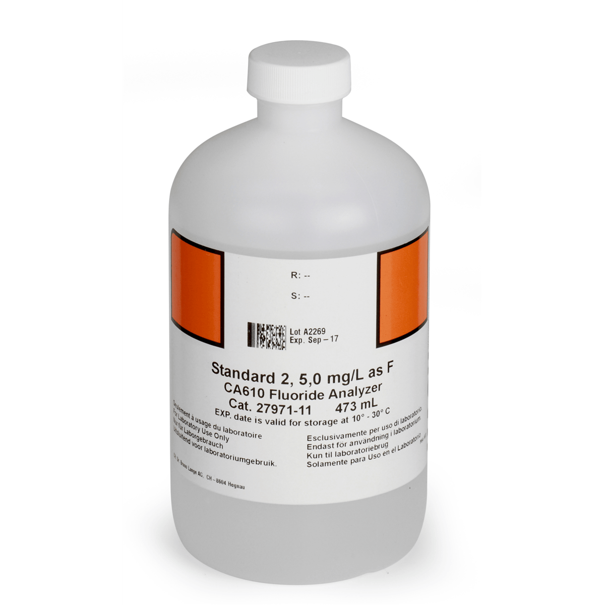 Hach CA610 Fluoride Standard 2, 5.0 mg/L, 473 mL, 2797111