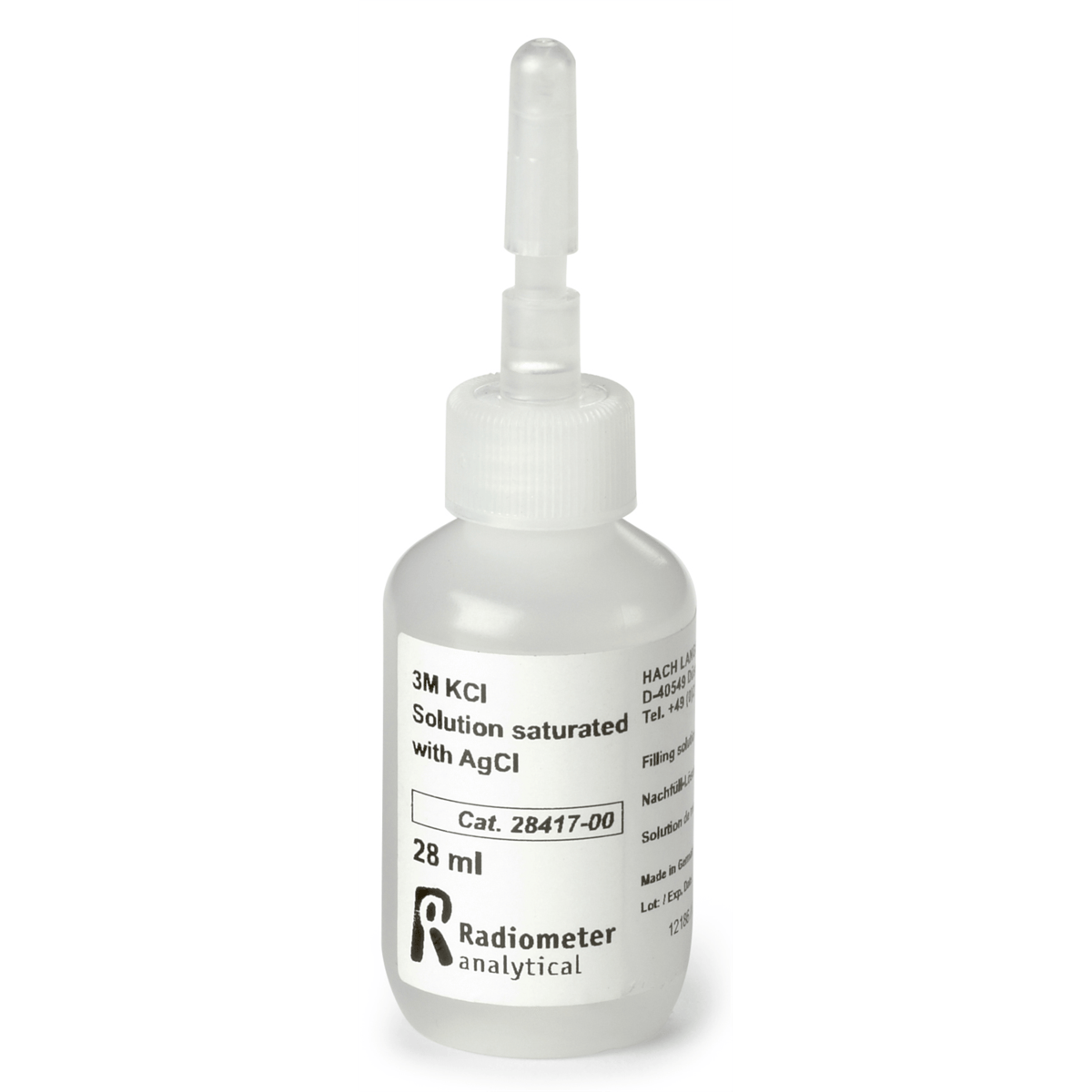 Hach Filling Solution, Reference, 3 M KCl with AgCl, 28 mL, 2841700