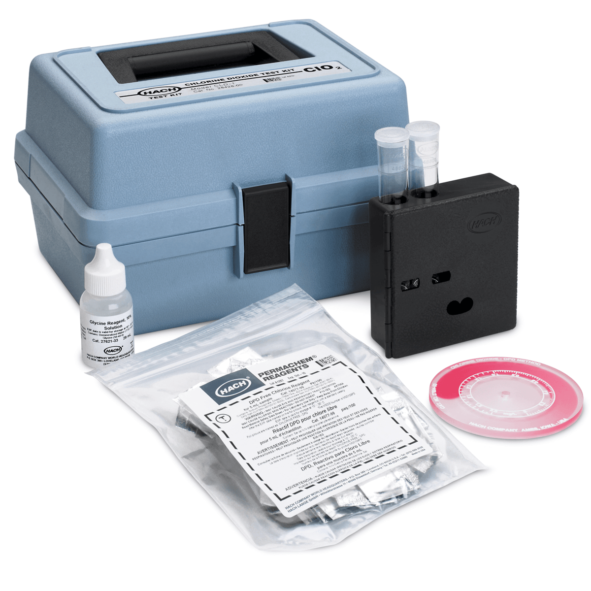 Hach Chlorine Dioxide Color Disc Test Kit, Model CLD-2, 2842800