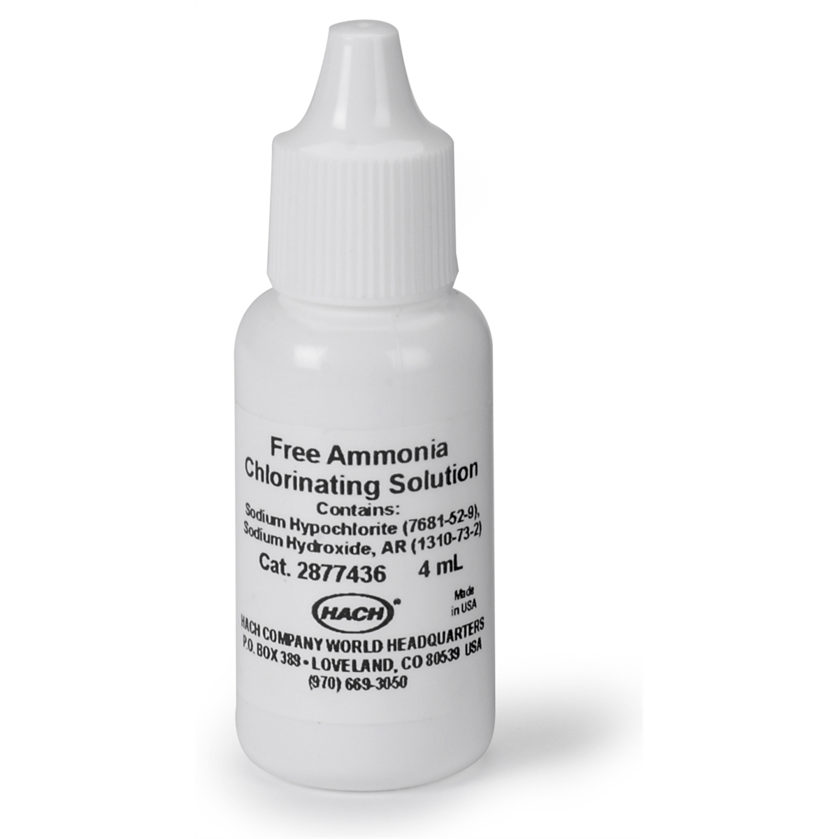 Hach Free Ammonia Chlorinating Solution, 4 mL SCDB, 2877436