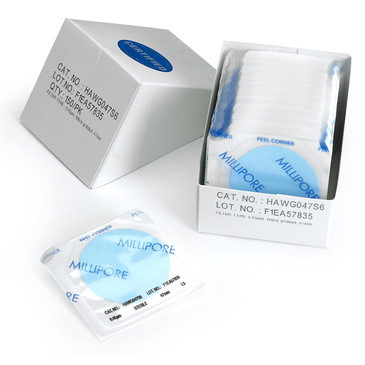 Hach Sterile Millipore S-Pak Type HA Membrane Filters, 47 mm, 0.45 µm, gridded, 600/pk, 2936500