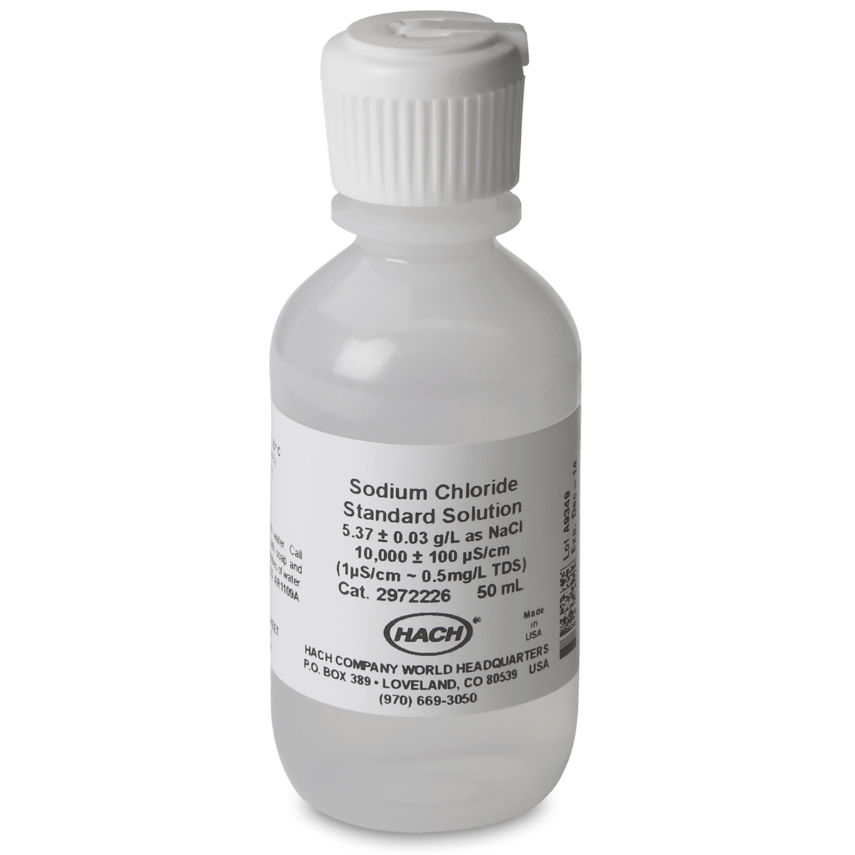 Hach Conductivity Standard Solution, 10000 µS/cm, NaCl, 50 mL, 2972226