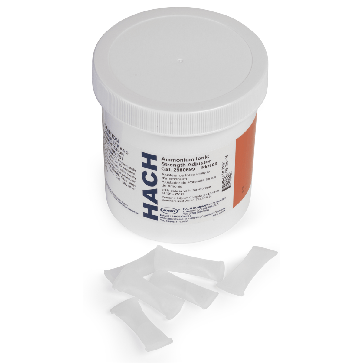 Hach Ammonium Ionic Strength Adjustor (ISA) Powder Pillows, pk/100, 2980699