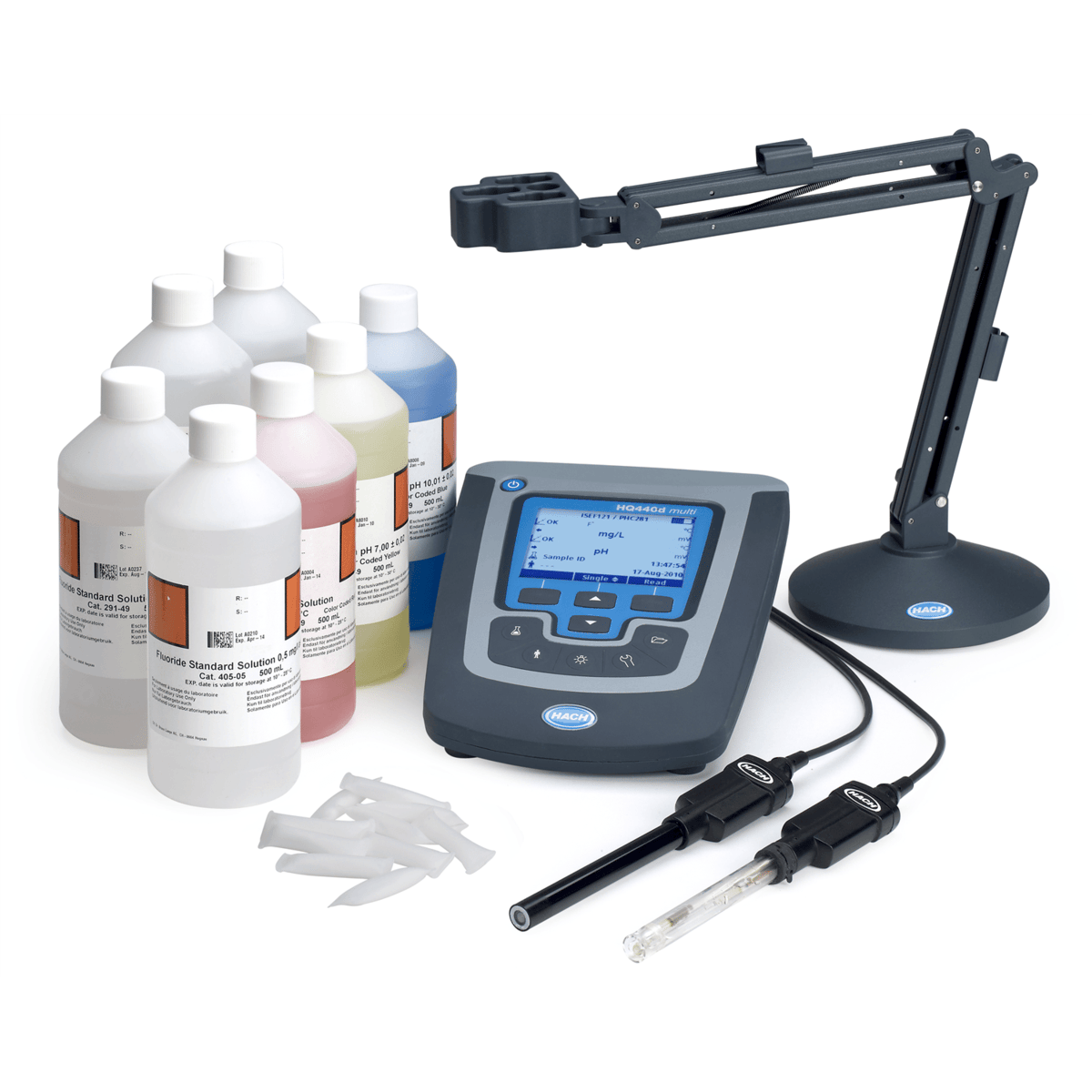 Hach HQ440D Water Quality Lab pH & ISE Fluoride Ion Meter Kit w/ PHC281 & ISEF121, 8508200