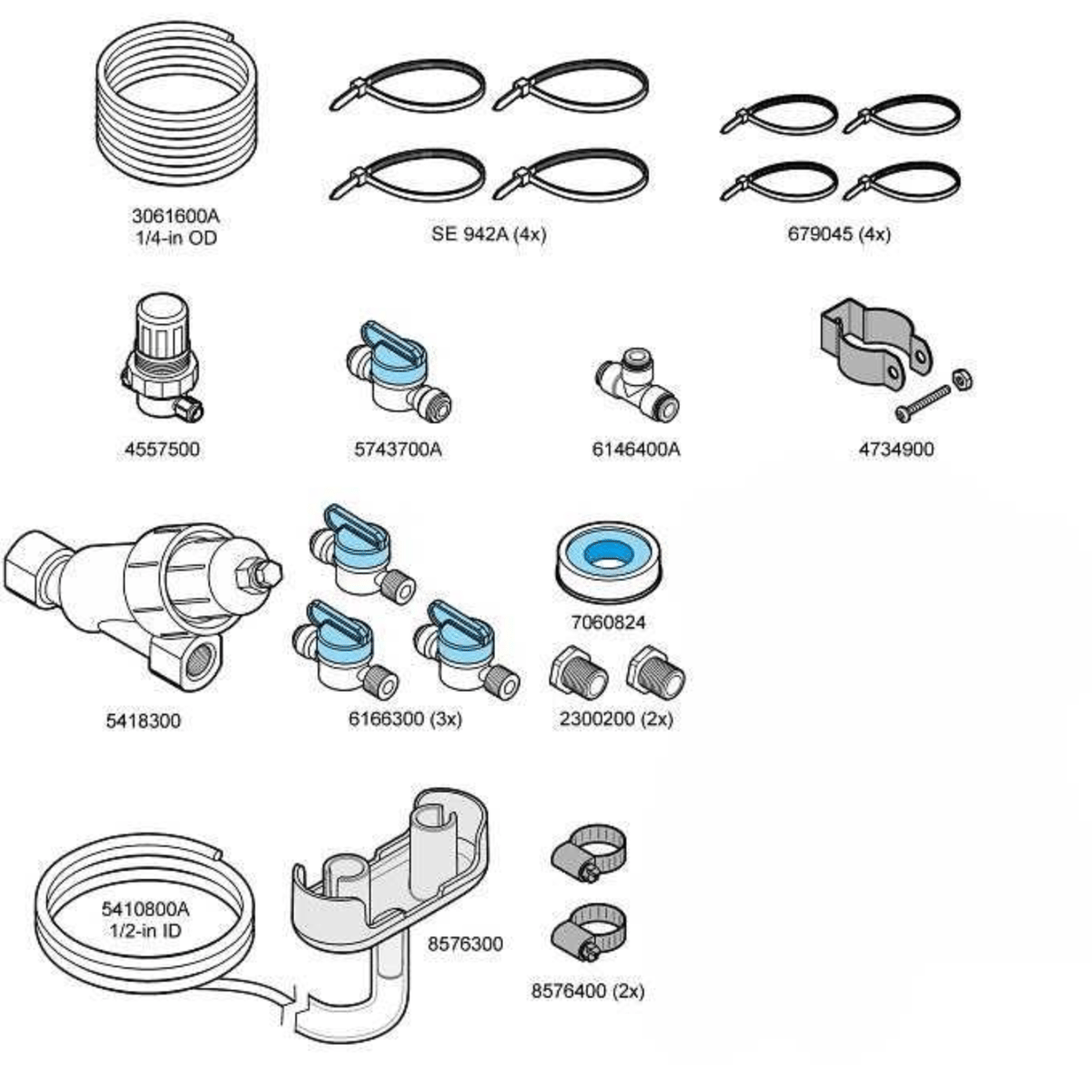 Hach CL17sc Pressure Regulator Installation Kit, 8565700