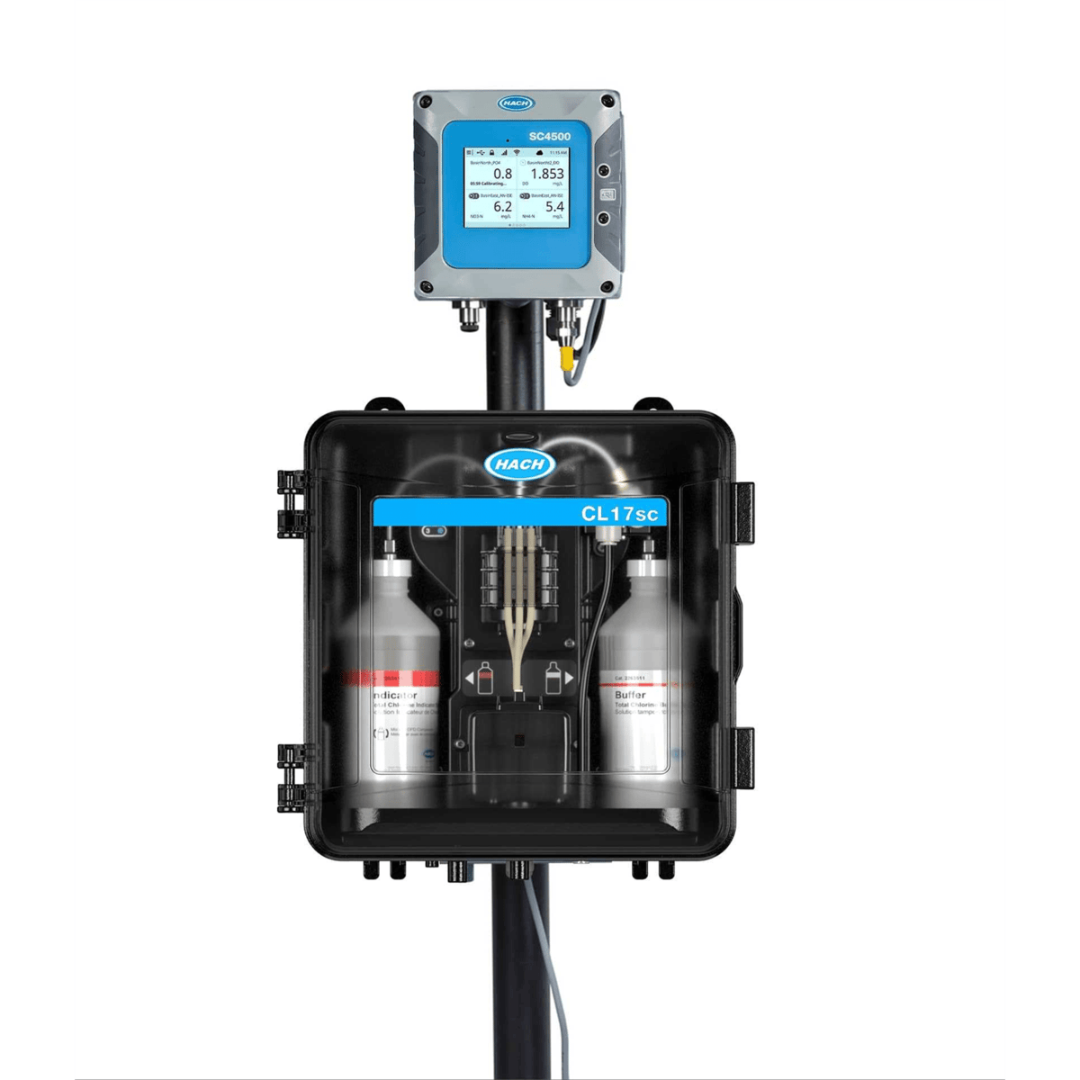 Hach CL17sc Colorimetric Chlorine Analyzer w/ Standpipe Install Kit, w/ out Reagents, 8572300