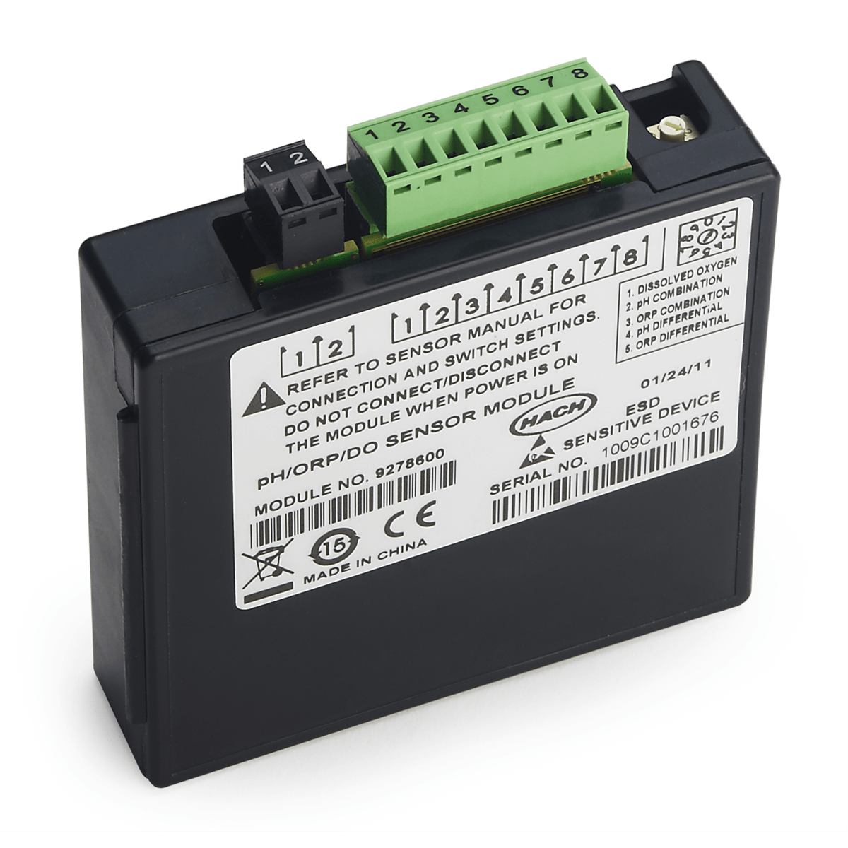 Hach Analog pH/ORP/Dissolved Oxygen Sensor Input Module for SC200 Universal Controller, 9012900