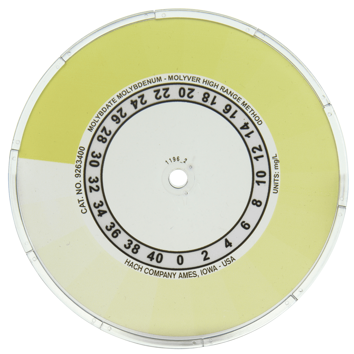 Hach Molybdate Molybdenum Color Disc, 0-40 mg/L as Mo, 9263400