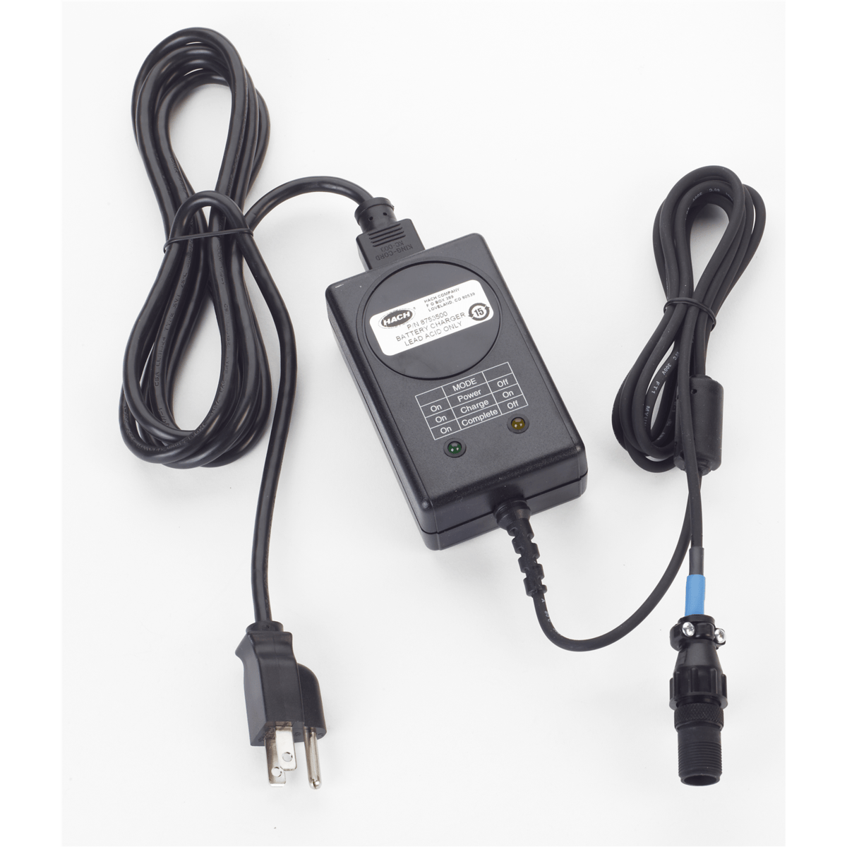 Hach Charger Assembly. L-Acid 3 Pin, 115V US, 8753500US