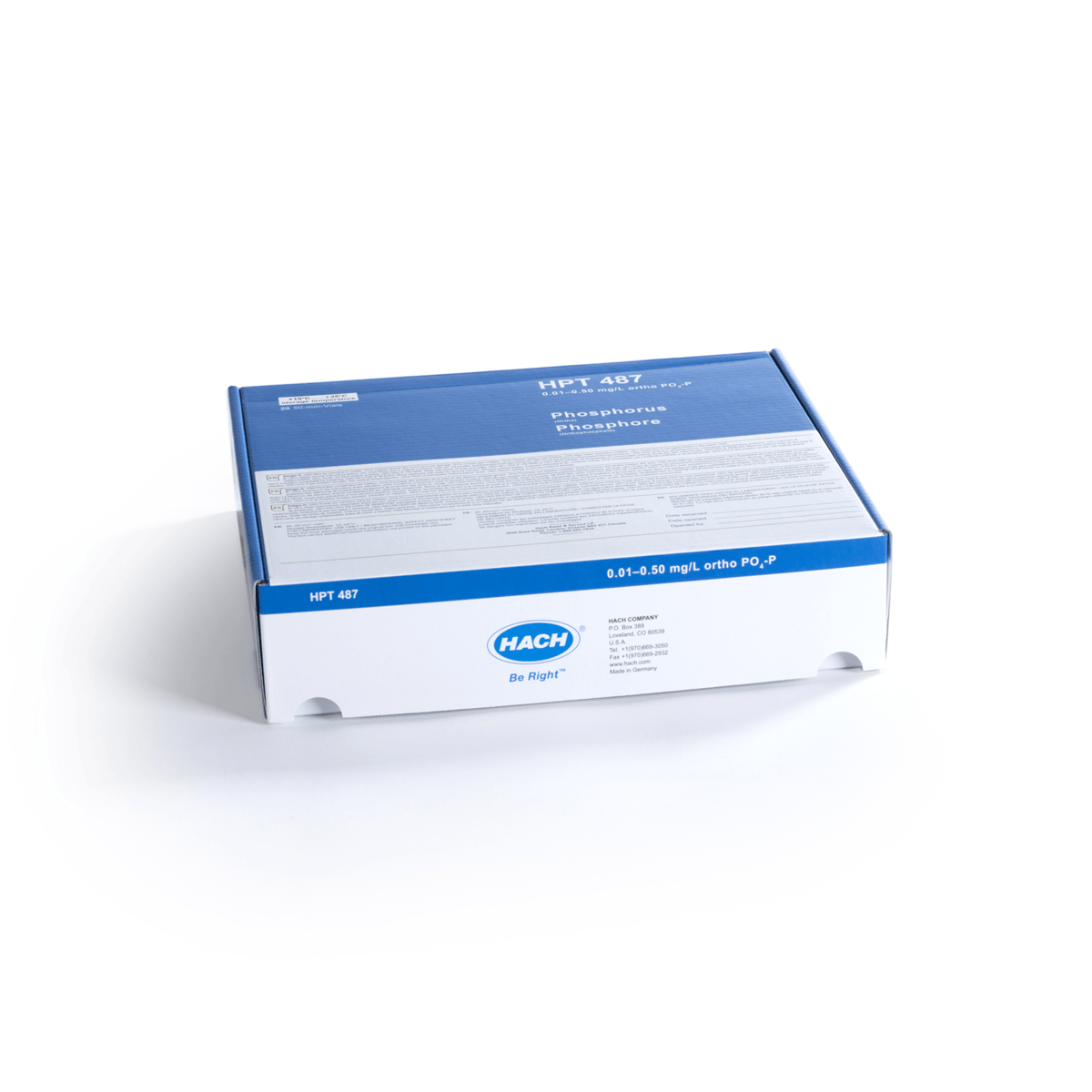 Hach Phosphorus reactive Vial Test, ULR (0.01 - 0.50 mg/L PO₄-P), 20 Tests, HPT487