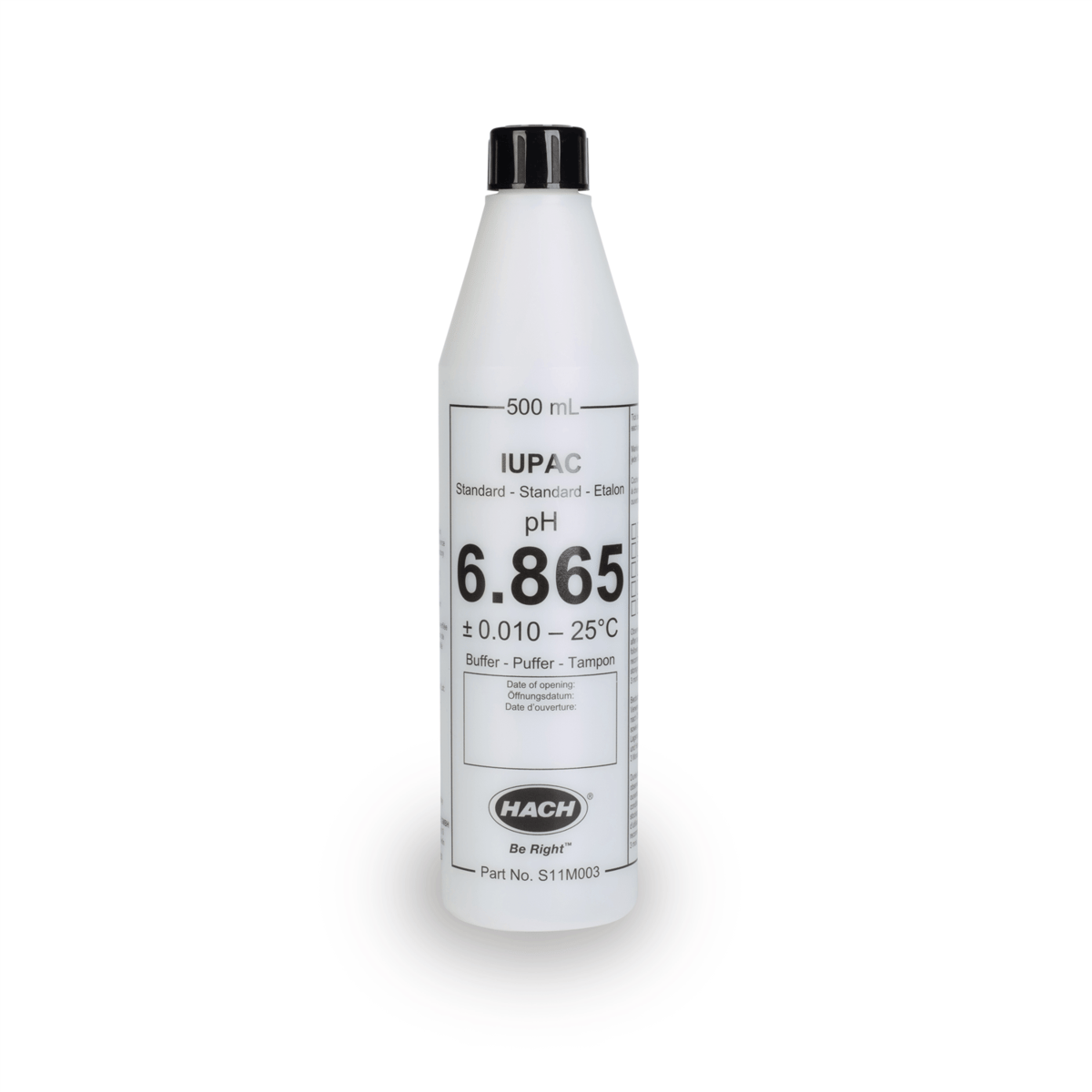 Hach Certified Buffer Standard Solution, IUPAC, pH 6.865, 500 mL, S11M003