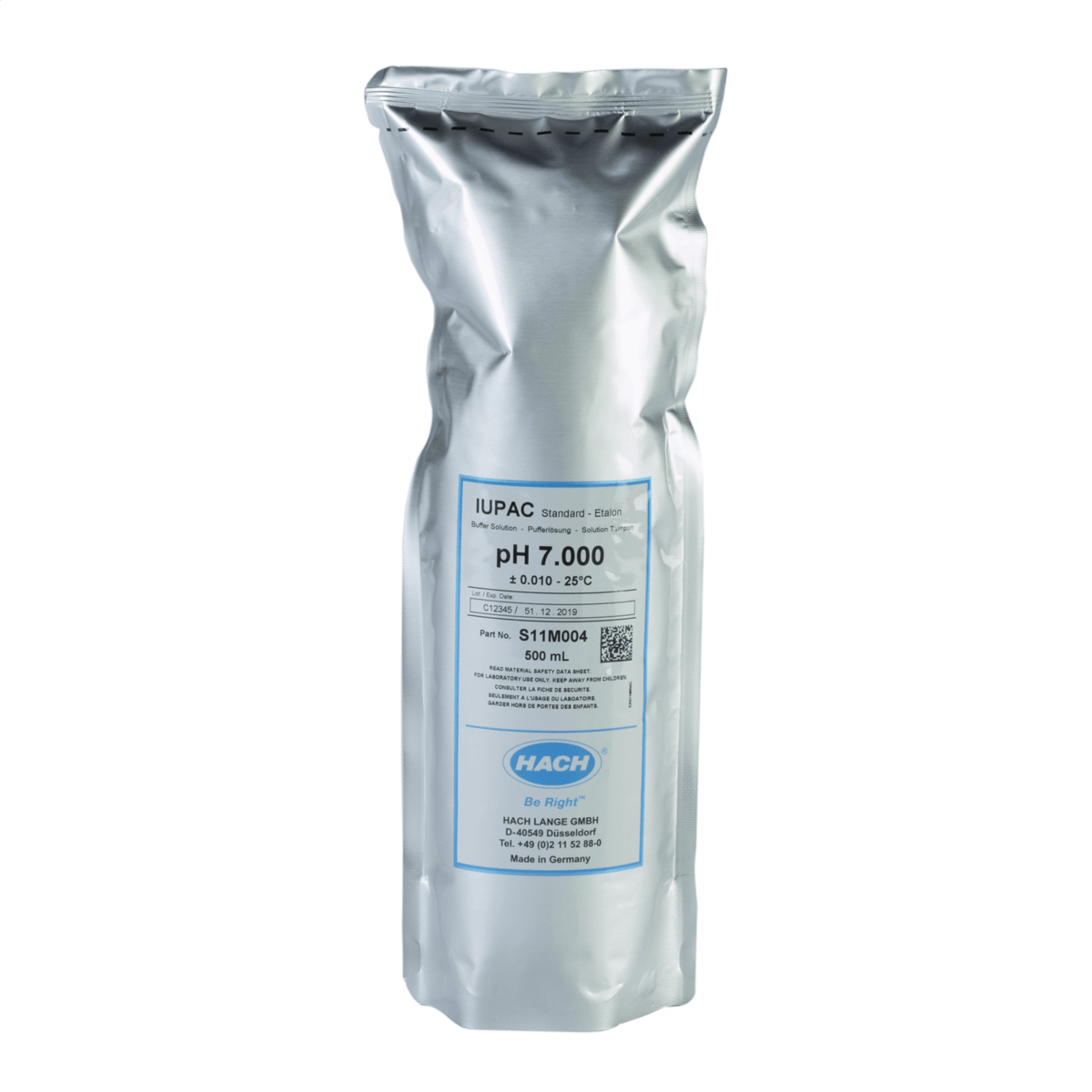 Hach Certified Buffer Standard Solution, pH 7.000, 500 mL, S11M004