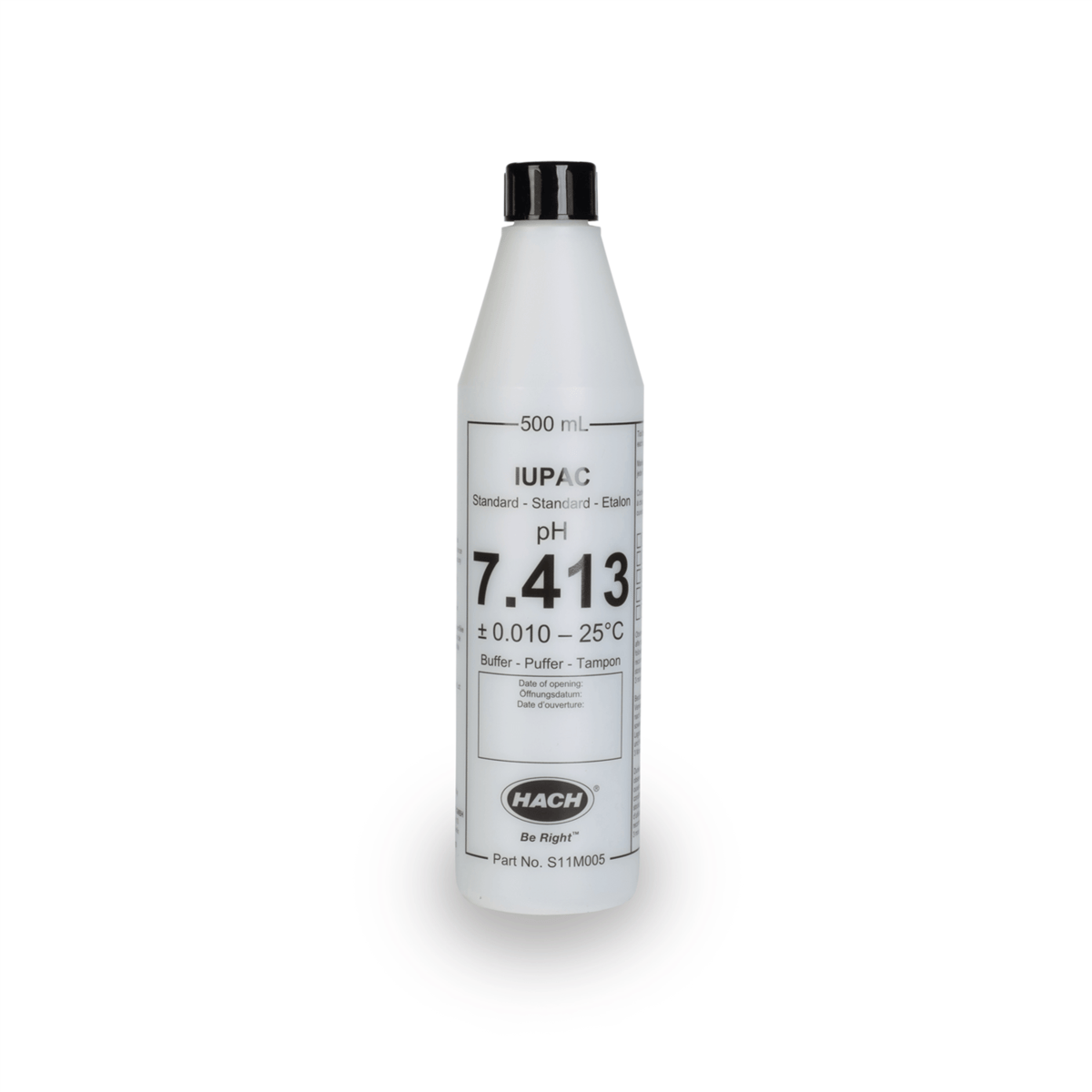 Hach Certified Buffer Standard Solution, IUPAC, pH 7.413, 500 mL, S11M005