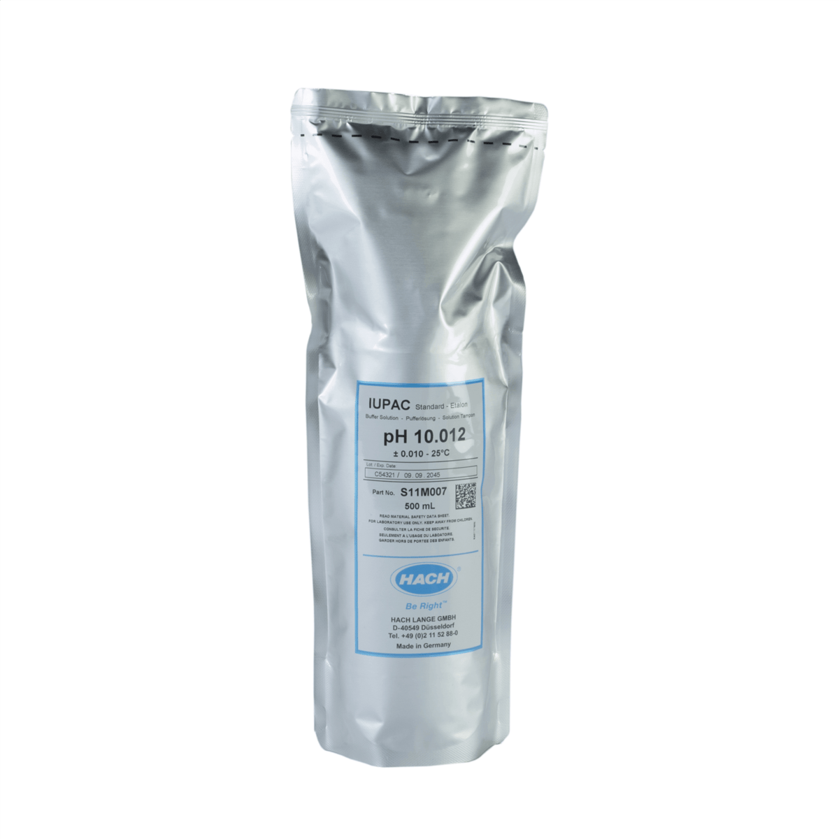 Hach Certified Buffer Standard Solution, IUPAC, pH 10.012, 500 mL, S11M007