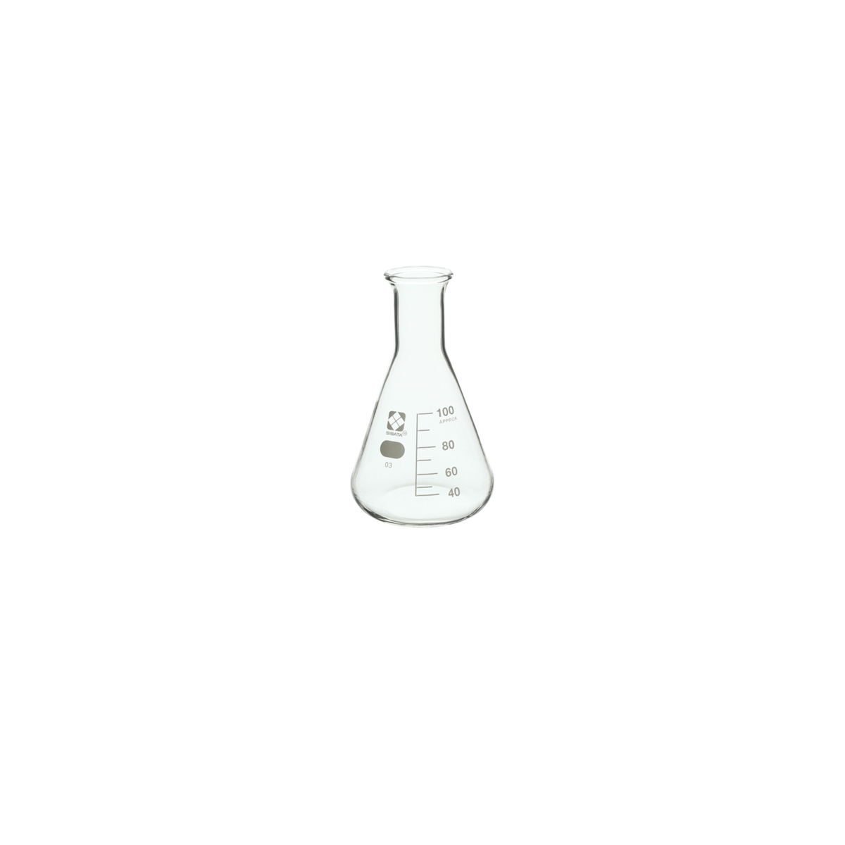 Vee Gee SIBATA Glass Erlenmeyer Flask, 100 mL, Pack of 10