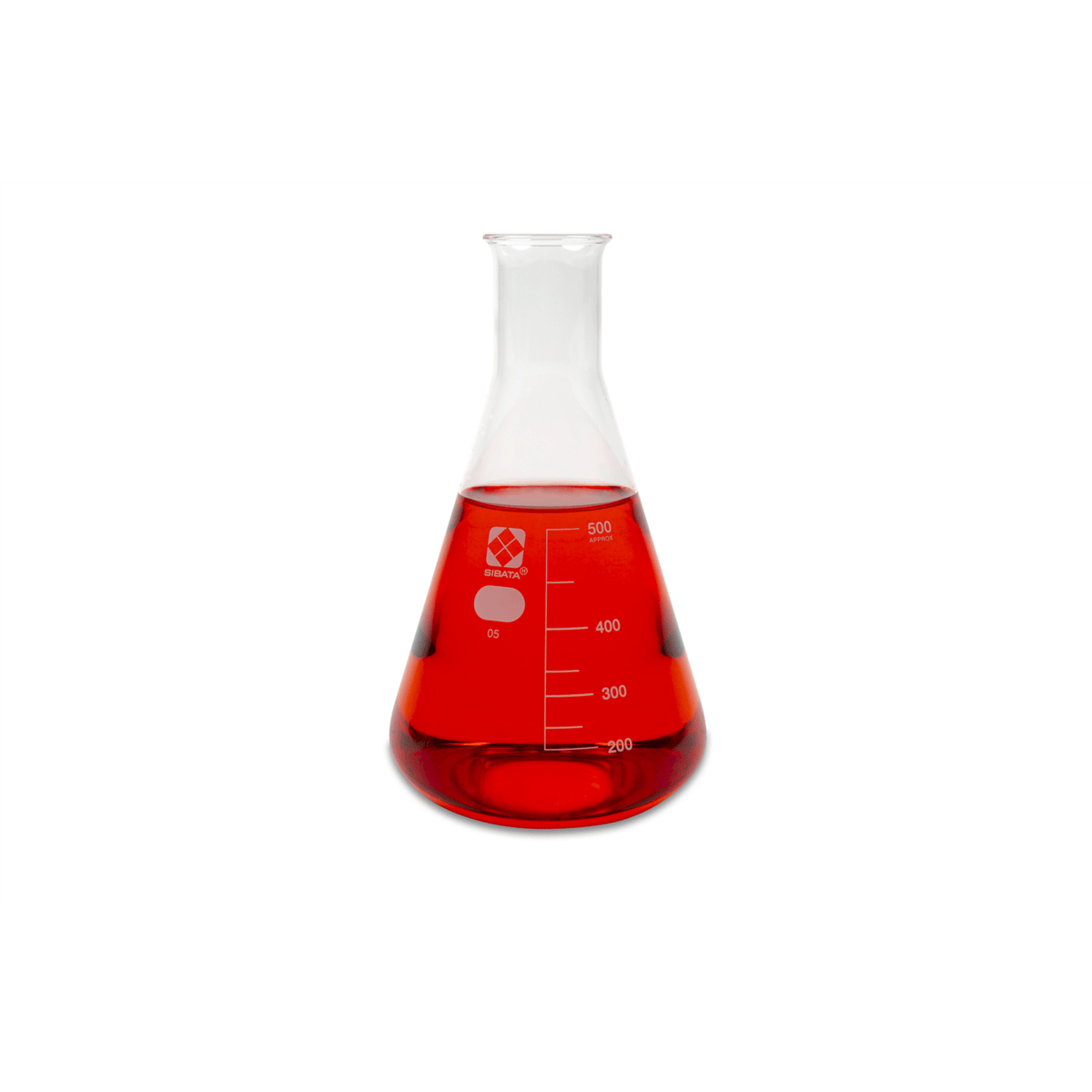 Vee Gee SIBATA Glass Erlenmeyer Flask, 500 mL, Pack of 10