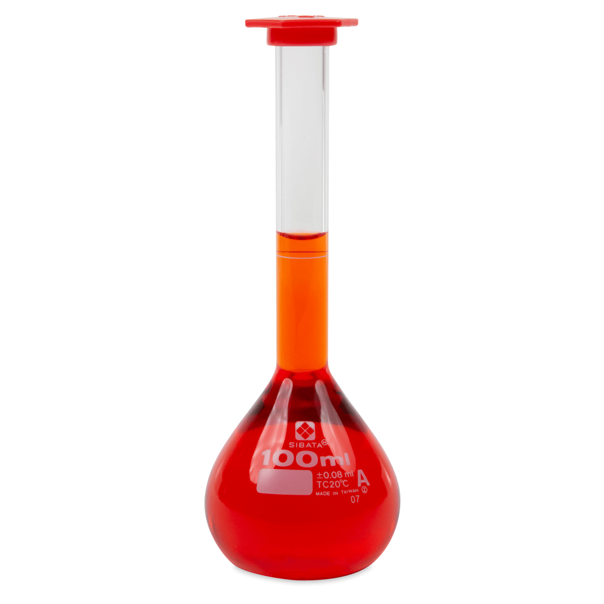 Vee Gee Volumetric Flask, Class A, Snap Cap, 100 mL, Pack of 4