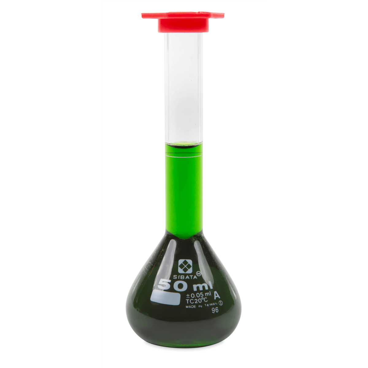 Vee Gee Volumetric Flask, Class A, Snap Cap, 50 mL, Pack of 4