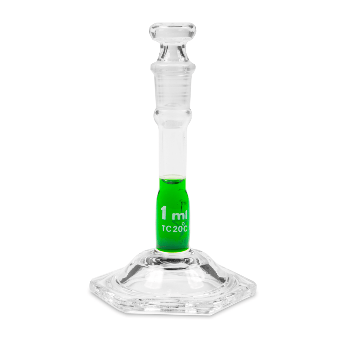 Vee Gee Volumetric Flask, Class A, Glass Stopper, 1 mL, Pack of 6