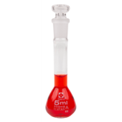 Vee Gee Volumetric Flask, Class A, Glass Stopper, 5 mL, Pack of 6