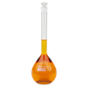 Vee Gee Volumetric Flask, Class A, Glass Stopper, 500 mL, Pack of 2