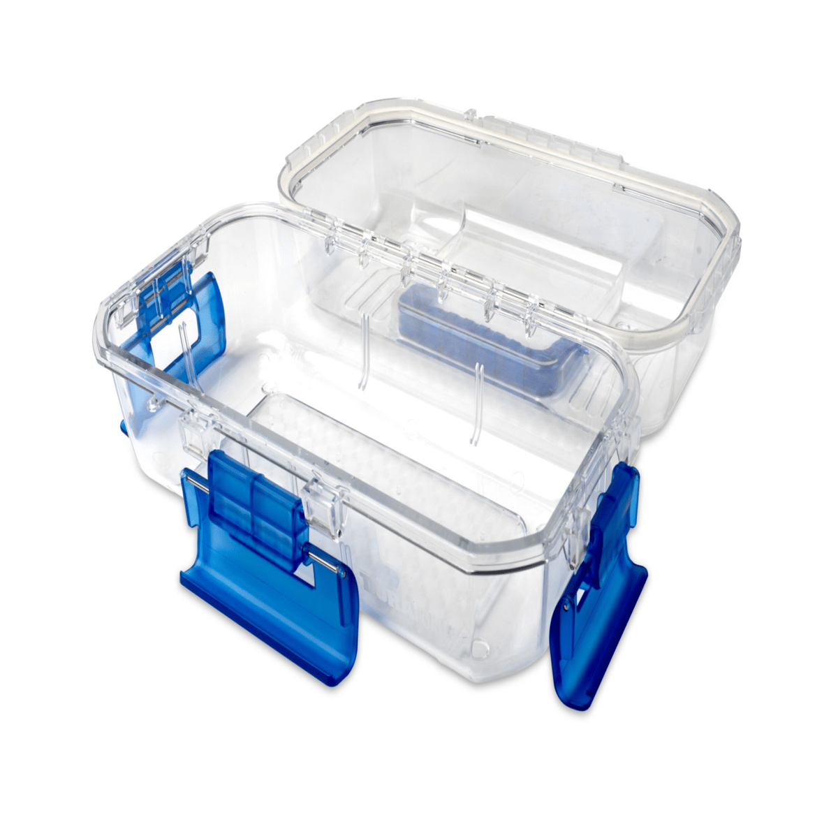 DuraPorter® Sample or Specimen Transport Container, Clear/Blue