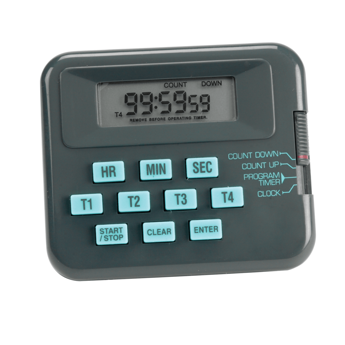 Lab Alert® Pocket Timer/Stopwatch, Grey