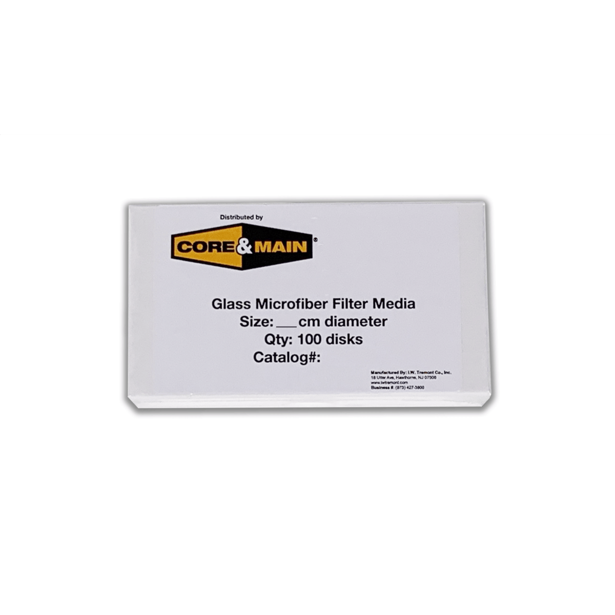 Core & Main TSS Grade Glass Fiber Filters, Pore Size 1.5 μm, Diameter 24 mm, Pack of 100