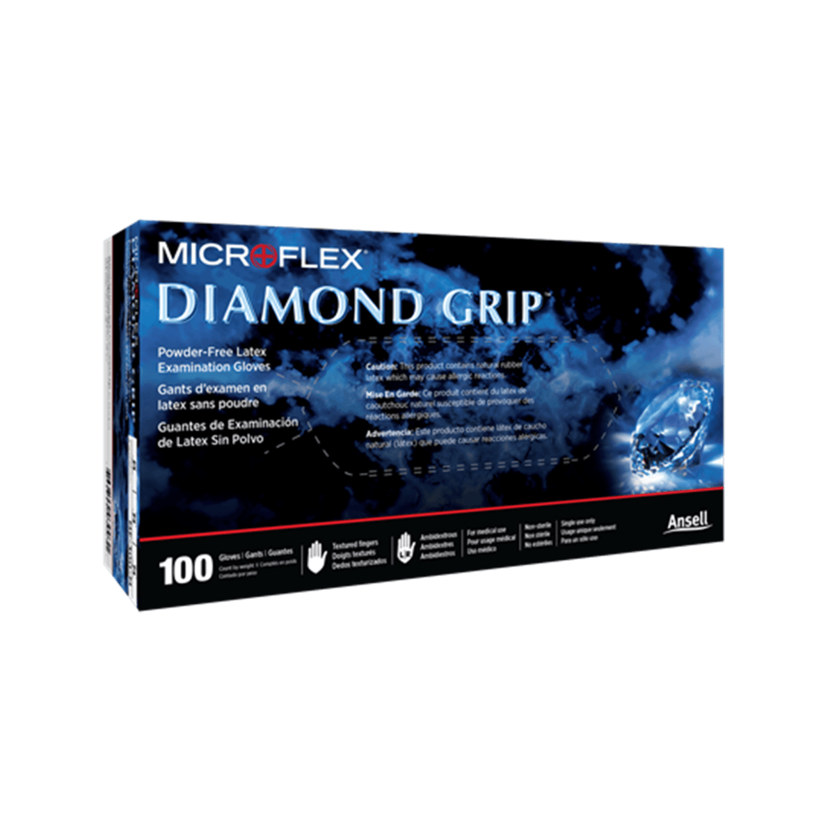 Diamond Grip Powder-Free Latex Gloves, X-Large, Box of 100