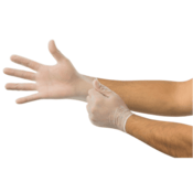 Microflex Powder-Free White Vinyl Gloves, High Five, Small, Box of 100