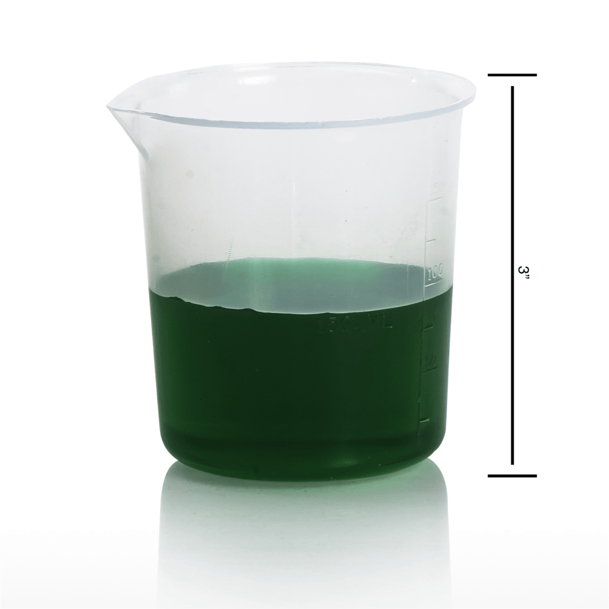 SP Bel-Art Graduated Griffin Low-Form 150 mL Beakers, Polypropylene, 25 mL Graduation, 12/Pk