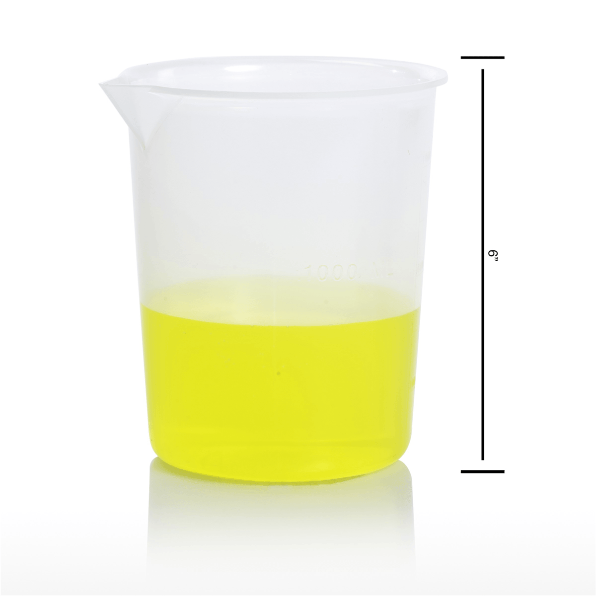 SP Bel-Art Graduated Griffin Low-Form 1000 mL Beakers, Polypropylene, 200 mL Graduation, 3/Pk