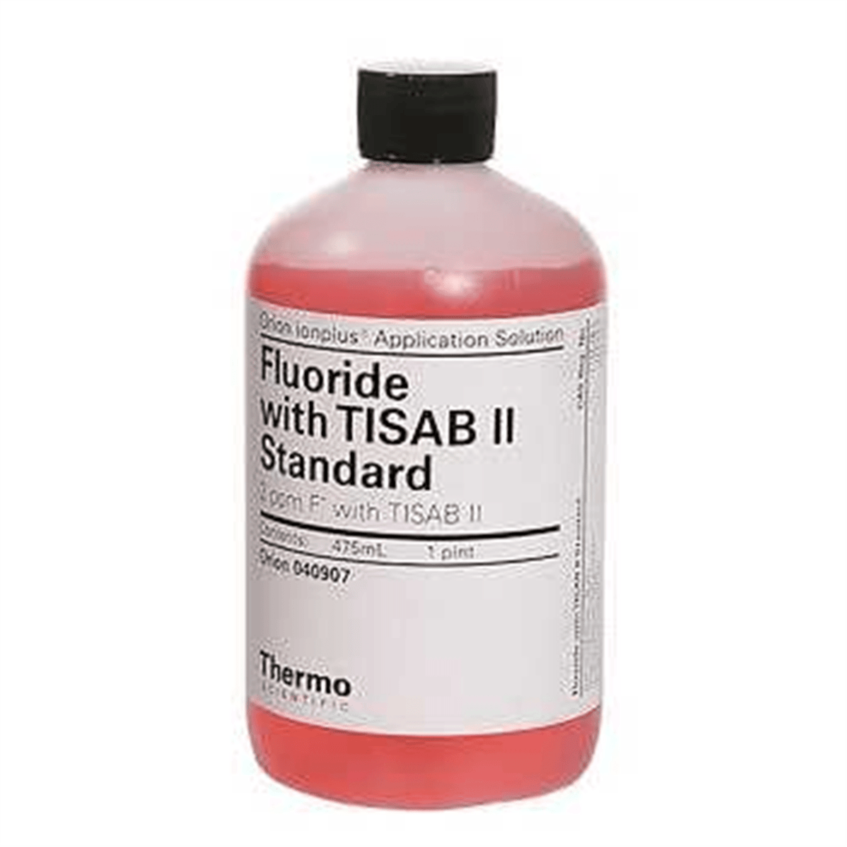 Thermo Scientific™ Orion™ ISE Calibration Standard w/ TISAB, Fluoride, 2 ppm, 475 mL, 040907