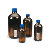 I-Chem™ Boston Round Narrow-Mouth Amber Glass Bottle, Processed, 250 mL, 249-0250