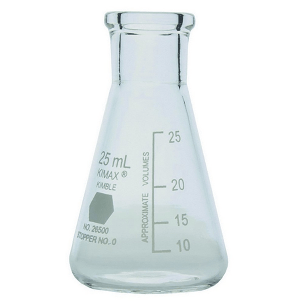 Kimax® Narrow Mouth Erlenmeyer Flask, 25 mL, 26500-25