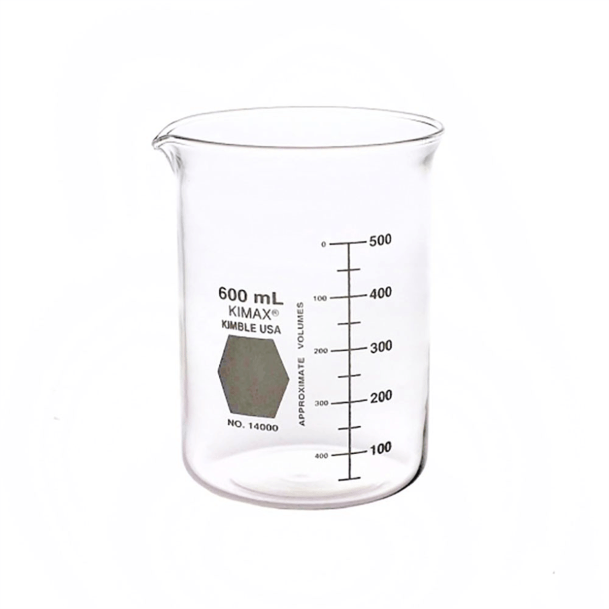 Kimble® KIMAX® Low Form Griffin Glass Beaker, 600 mL, 6/Pack, 14000-600