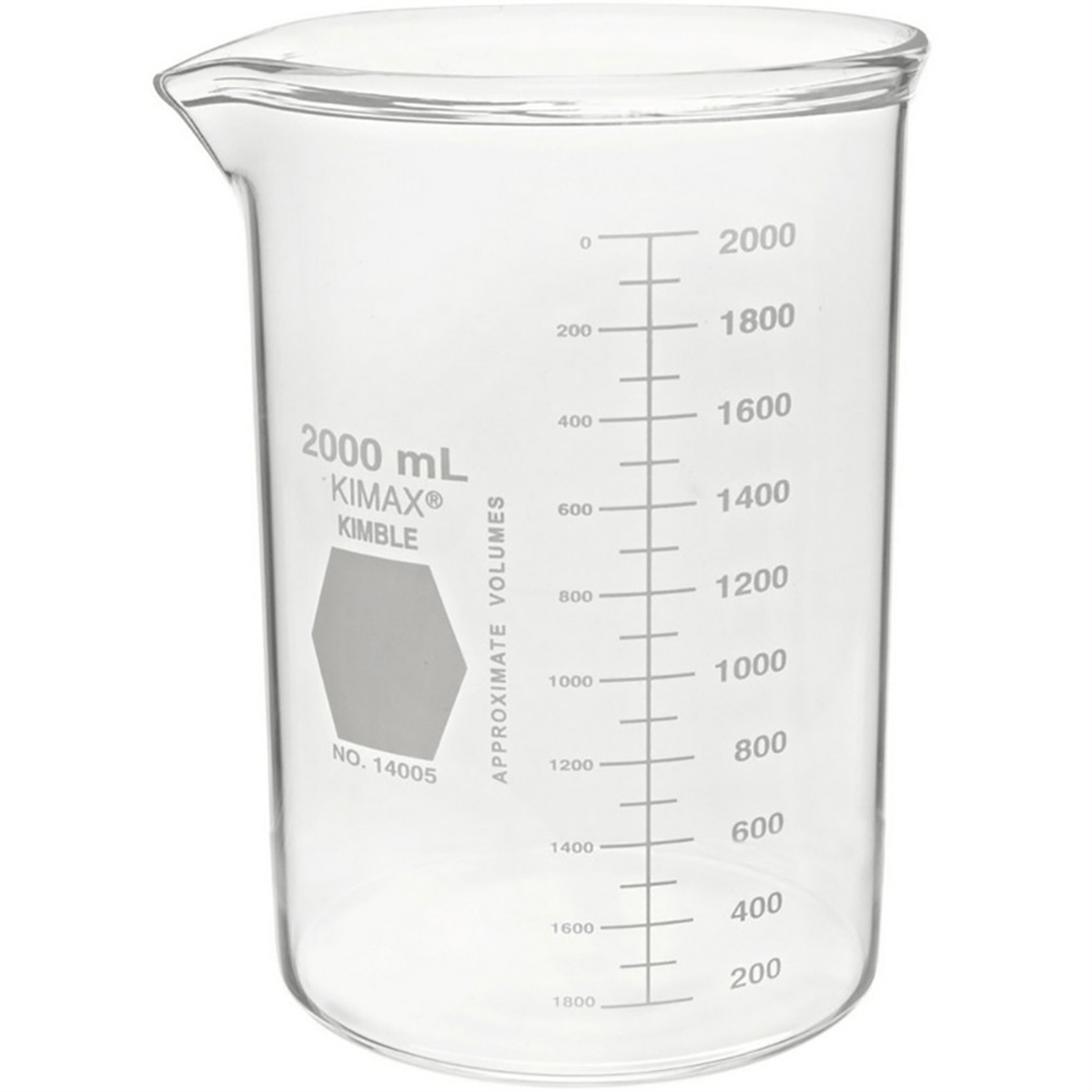 Kimble® KIMAX® Low Form Heavy Duty Beaker, 2000 mL, 14005-2000