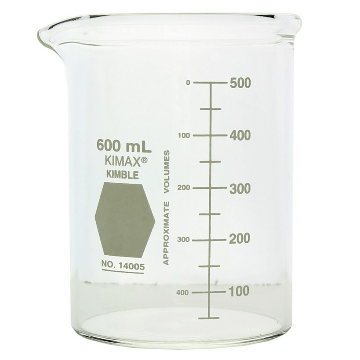 Kimble® KIMAX® Low Form Heavy Duty Beaker, 600 mL, 14005-600