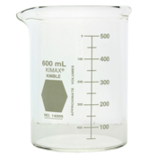 Kimble® KIMAX® Low Form Heavy Duty Beaker, 600 mL, 14005-600