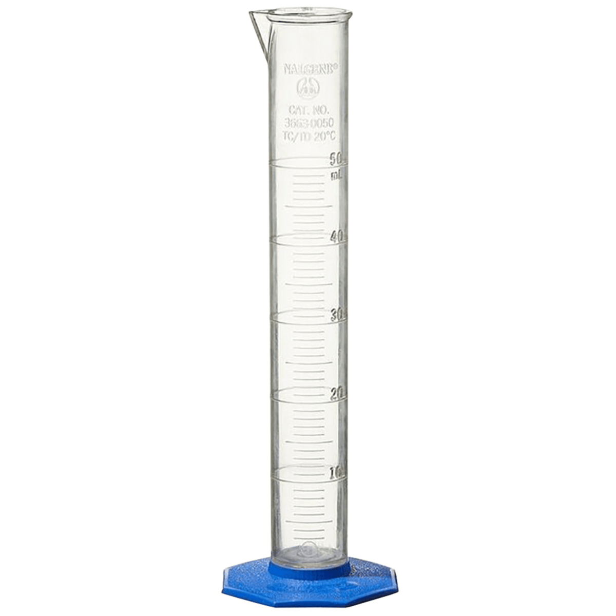 Nalgene™ PMP Plastic Graduated Cylinder, 50 mL, 3663-0050