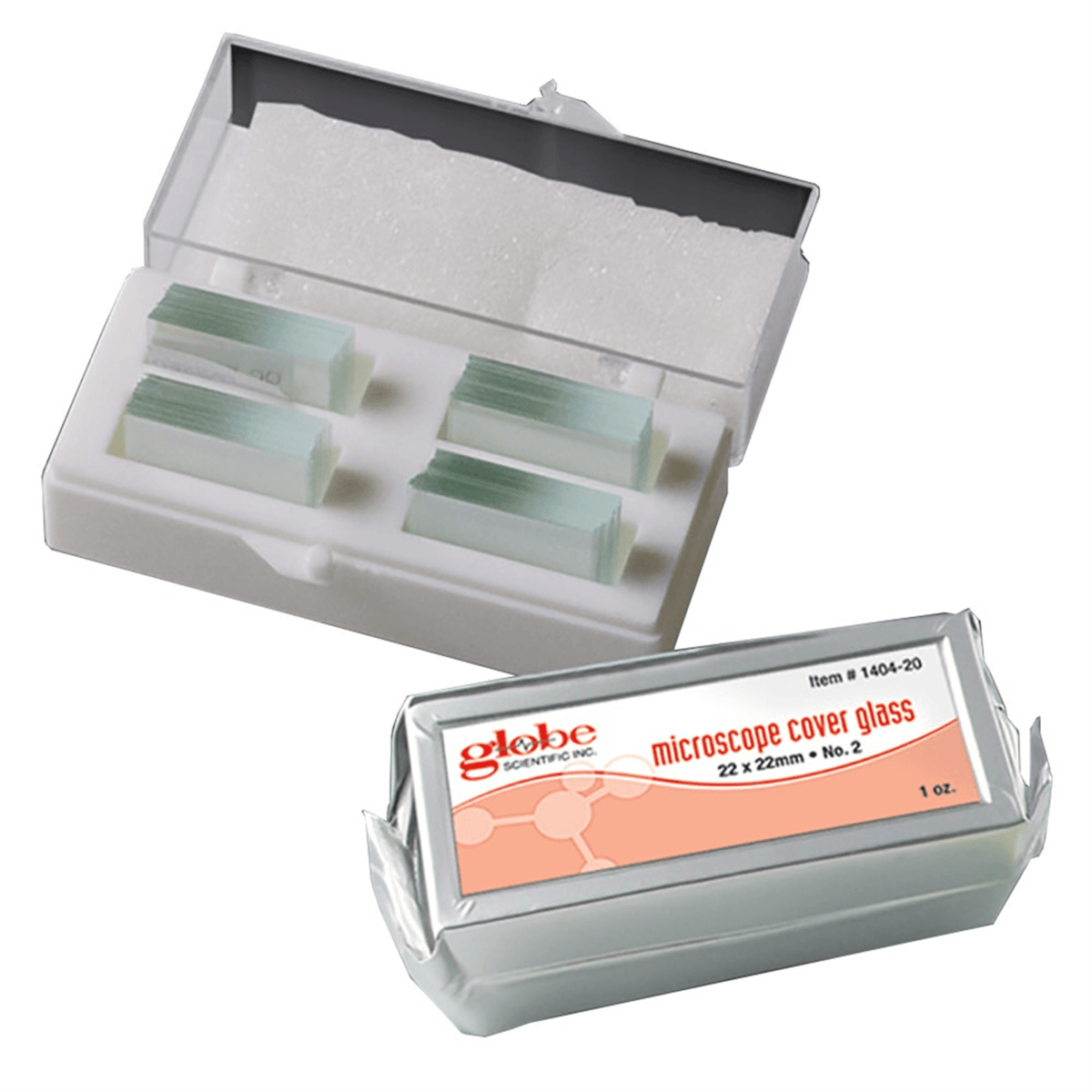Globe Scientific Inc.® Microscope Cover Glass, 22 mm x 22 mm, 1404-10