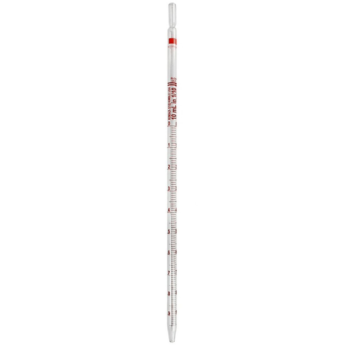 Kimble® Reusable Wide Tip Opening Serological Pipets w/ Plug Top, Orange, 10 mL, 12/Pk, 37034B-10